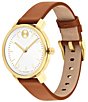 Movado Bold Women's Access Quartz Analog Cognac Leather Strap Watch, Color:Cognac - Image 2