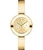 Color:Gold - Image 1 - Bold Women's Bangle Quartz Analog Scattered Crystal Dial Light Gold Bangle Bracelet Watch