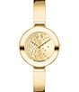 Movado Bold Women's Bangle Quartz Analog Scattered Crystal Dial Light Gold Bangle Bracelet Watch, Color:Gold - Image 1