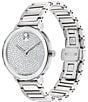 Color:Silver - Image 2 - Bold Women's Evolution 2.0 Quartz Analog Crystal Pave Dial Stainless Steel Bracelet Watch