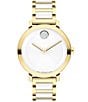 Color:Gold - Image 1 - Bold Women's Evolution 2.0 Quartz Analog Two Tone Stainless Steel and Ceramic Bracelet Watch