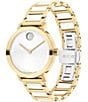 Color:Gold - Image 2 - Bold Women's Evolution 2.0 Quartz Analog Two Tone Stainless Steel and Ceramic Bracelet Watch