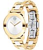 Color:Two Tone - Image 2 - Bold Women's Iconic Two Tone Ceramic Bracelet Watch