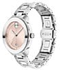 Color:Silver - Image 2 - Bold Women's Pink Quartz Analog Stainless Steel Bracelet Watch