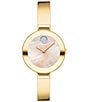 Color:Gold - Image 1 - Bold Women's Swiss Quartz Gold Bangle Bracelet Watch