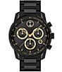 Color:Black - Image 1 - Men's Bold Quartz Chronograph Black Stainless Steel Bracelet Watch