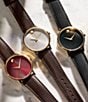 Color:Brown - Image 4 - Men's Museum Classic Quartz Analog Bordeaux Dial Brown Leather Strap Watch