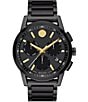 Color:Black - Image 1 - Men's Museum Sport Chronograph Black Stainless Steel Bracelet Watch