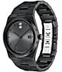 Color:Black - Image 2 - Men's Quest Quartz Analog Black Plated Stainless Steel Bracelet Watch
