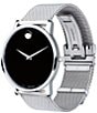 Color:Silver-Tone - Image 2 - Men's Stainless Steel Mesh Bracelet Watch