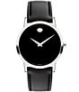 Color:Black - Image 1 - Women's Museum Classic Black Calfskin Strap Watch