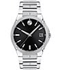 Color:Silver - Image 1 - SE Black Sunray Dial Stainless Steel Bracelet Watch