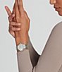Color:Silver - Image 4 - Women's SE Genuine Diamond Set Bezel MOP Dial Bracelet Watch