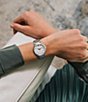 Color:Silver - Image 6 - Women's SE Genuine Diamond Set Bezel MOP Dial Bracelet Watch