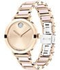 Color:Two Tone - Image 2 - Women's Bold 2.0 Quartz Analog Two Tone Ceramic and Stainless Steel Bracelet Watch