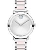 Color:Two Tone - Image 1 - Women's Bold 2.0 Quartz Analog Two Tone Ceramic and Stainless Steel Crystal Bracelet Watch