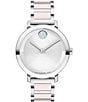 Movado Women's Bold 2.0 Quartz Analog Two Tone Ceramic and Stainless Steel Crystal Bracelet Watch, Color:Two Tone - Image 1