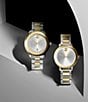 Color:Two Tone - Image 4 - Bold Women's Two-Tone Verso Watch
