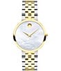 Color:Two Tone - Image 1 - Women's Museum Classic Quartz Analog Two Tone Stainless Steel Bracelet Watch