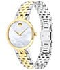 Color:Two Tone - Image 2 - Women's Museum Classic Quartz Analog Two Tone Stainless Steel Bracelet Watch