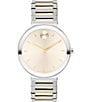 Color:Two Tone - Image 1 - Women's Quartz Analog Two Tone Stainless Steel Bracelet Watch