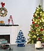 Mr. Christmas 14-Inch LED Nostalgic Ceramic Blue with White Bulbs Christmas Tree - Image 3