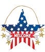 Mud Pie Americana Collection Patriotic Welcome Star Shaped Door Hanger - Image 2