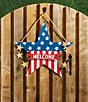 Mud Pie Americana Collection Patriotic Welcome Star Shaped Door Hanger - Image 1