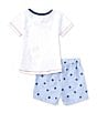 Color:Multi - Image 2 - Baby Boys 12-18 Months Short Sleeve Embroidered Fireworks Sailboat-Applique T-Shirt & Star Embroidered Shorts Set