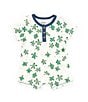 Color:Multi - Image 1 - Baby Boys 3-12 Months Short Sleeve Turtle Tracks Waffle-Weave Shortall