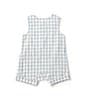 Color:Blue - Image 2 - Baby Boys 3-18 Months Sleeveless Checked Easter-Themed/Truck Applique Shortall