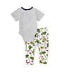Color:Multi - Image 2 - Baby Boys Newborn-9 Months Short-Sleeve Hole In One Bodysuit & Golf-Themed-Printed Pant Set
