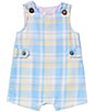 Mud Pie Baby Boys Sleeveless Madras Plaid Jon Jon Shortall - Image 1