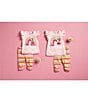 Color:Pink Multi - Image 3 - Baby Girls 12-18 Months Flutter-Sleeve 1st Birthday Applique Tunic & Striped Ruched Hem Leggings Set