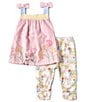 Color:Multi - Image 1 - Baby Girls 12/18 Months Easter Bunny/Floral Dress & Coordinating Leggings Set