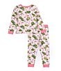 Color:Pink - Image 2 - Baby Girls 9-18 Months Long-Sleeve Golf-Themed-Print Top & Pajama Pant Set