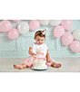 Color:Pink - Image 4 - Baby Girls First Birthday Cake Smasher Bib & Hat Set