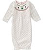 Mud Pie Baby Girls Long Sleeve Christmas Smocked Interlock Nightgown - Image 1
