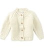 Mud Pie Baby Girls Long Sleeve Garter Stitched Cardigan - Image 1