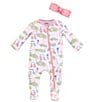 Color:Pink - Image 1 - Baby Girls Newborn-9 Months Long-Sleeve Golf Cart Printed Footie Coverall