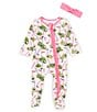 Color:Pink - Image 1 - Baby Girls Newborn-9 Months Long-Sleeve Golf-Theme-Printed Footed Coverall