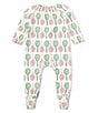 Color:Pink - Image 2 - Baby Girls Newborn-9 Months Long Sleeve Tennis Themed Footie Coverall