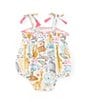 Color:Multi - Image 2 - Baby Girls Newborn-9 Months Sleeveless Jungle-Printed Gauze Bodysuit