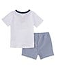 Color:Blue - Image 2 - Baby/Little Boys 12 Months-5 Short-Sleeve Golf-Themed Jersey Tee & Seersucker Shorts Set