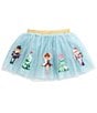 Mud Pie Baby/Little Girls Sequin-Embellished Nutcracker-Themed Mesh Tutu Skirt, Color:Blue - Image 1
