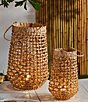 Mud Pie Battery-Operated Lighted Woven Lantern, Set of 2 - Image 2