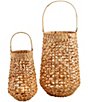 Mud Pie Battery-Operated Lighted Woven Lantern, Set of 2 - Image 1