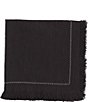 Color:Black - Image 2 - Black Fringe Cotton Napkins, Set of 4