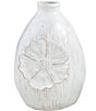 Mud Pie Botanica Collecton Sculpted Flower Bloom Vase, Color:White - Image 1