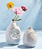 Mud Pie Botanica Collecton Sculpted Flower Bloom Vase, Color:White - Image 3